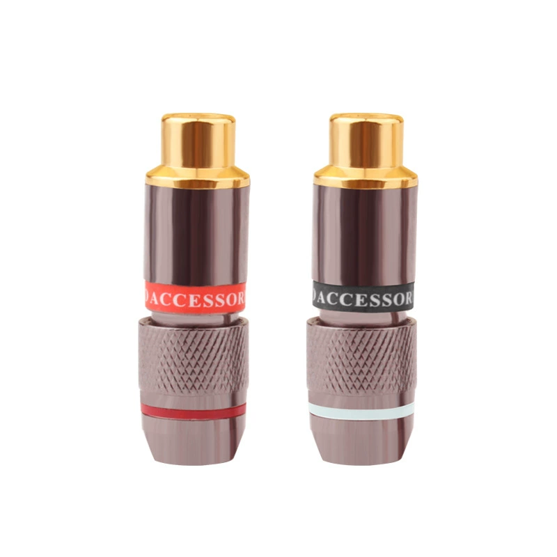 Audio Copper Gold Rca Diy Plug