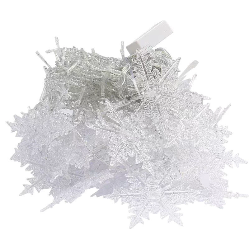 Cross Border Led Snowflake Curtain Light Solar String Ice Bar Star Light Holiday Window Decoration White Led 006 1