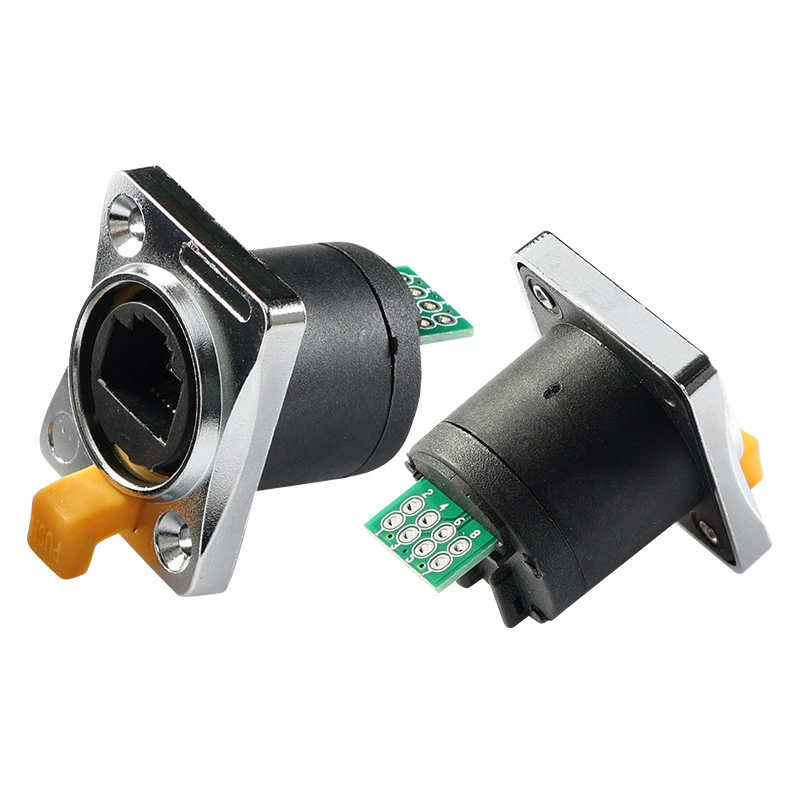 Custom D Sub Module RJ45 Female Panel Mount Straight Through Gigabit Adapter Connector 1