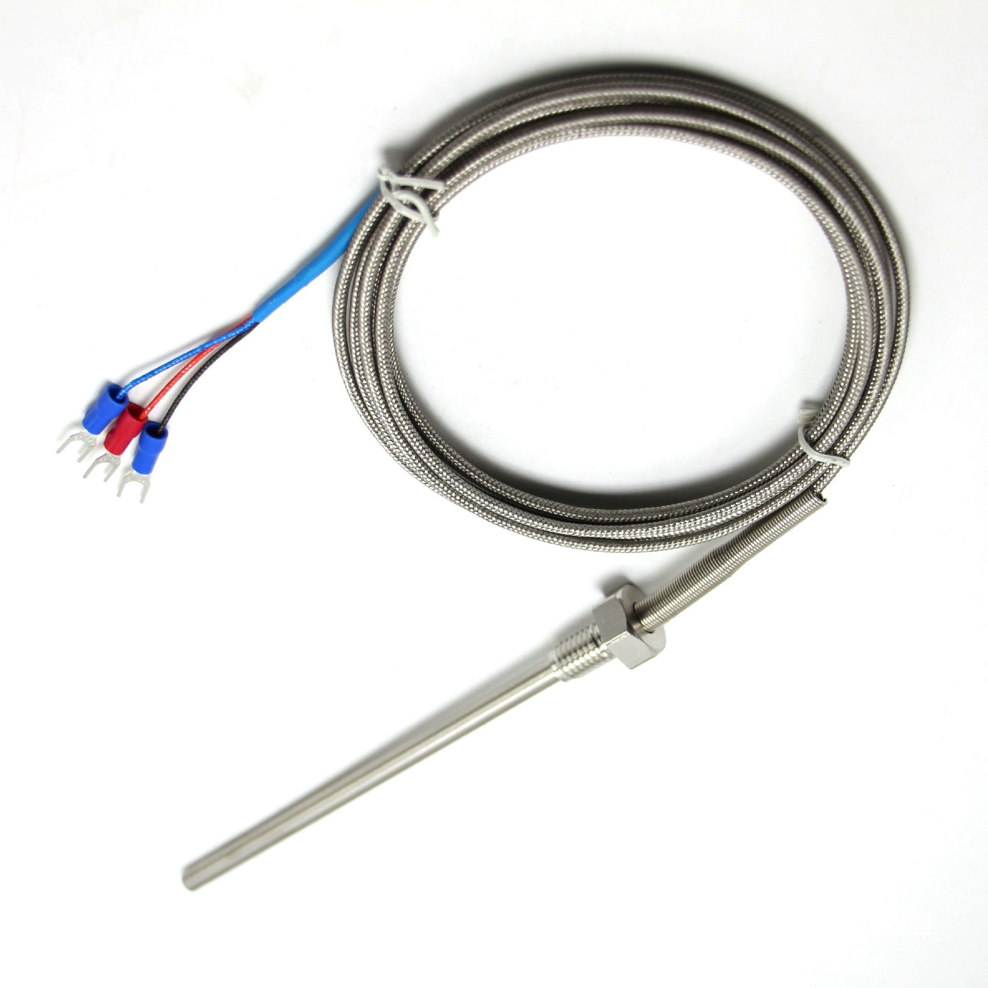Custom Platinum Rtd Temperature Sensor PT100 Stainless Steel Probe Transmitter Waterproof E Type Fixed Thread 1