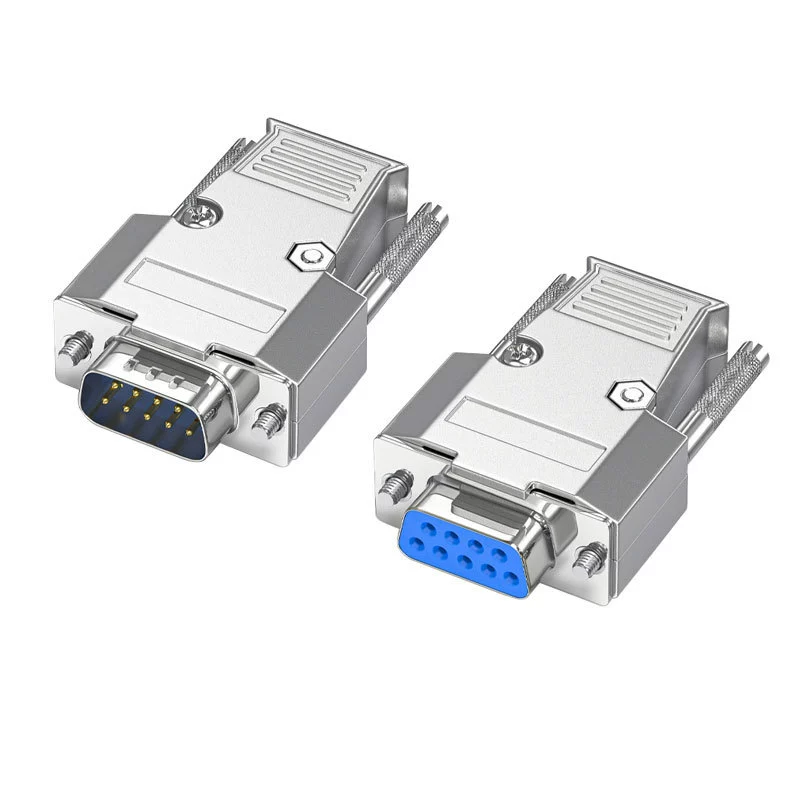 DB9 Pin Plug Serial Port Metal Gold D Sub Connector 1
