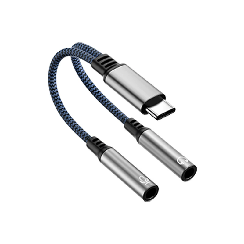 Digital Audio Dac 1 To 2 Microphone Typec Voice Adapter