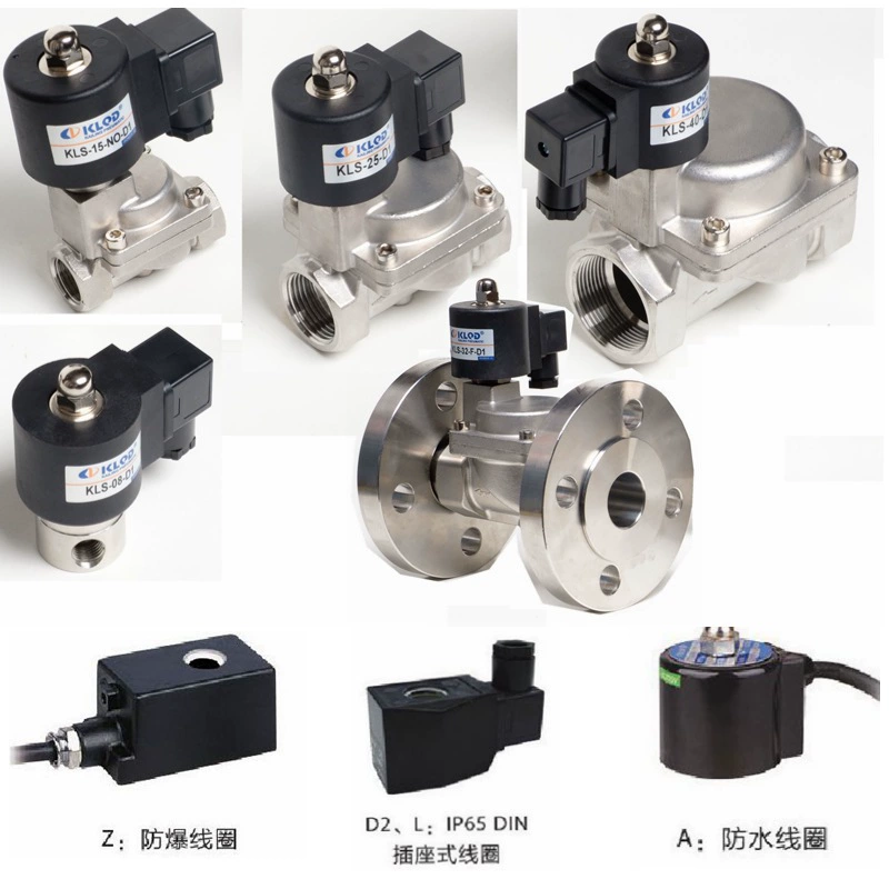 Kls Stainless Steel Solenoid Valve High Temperature High Voltage Waterproof 1