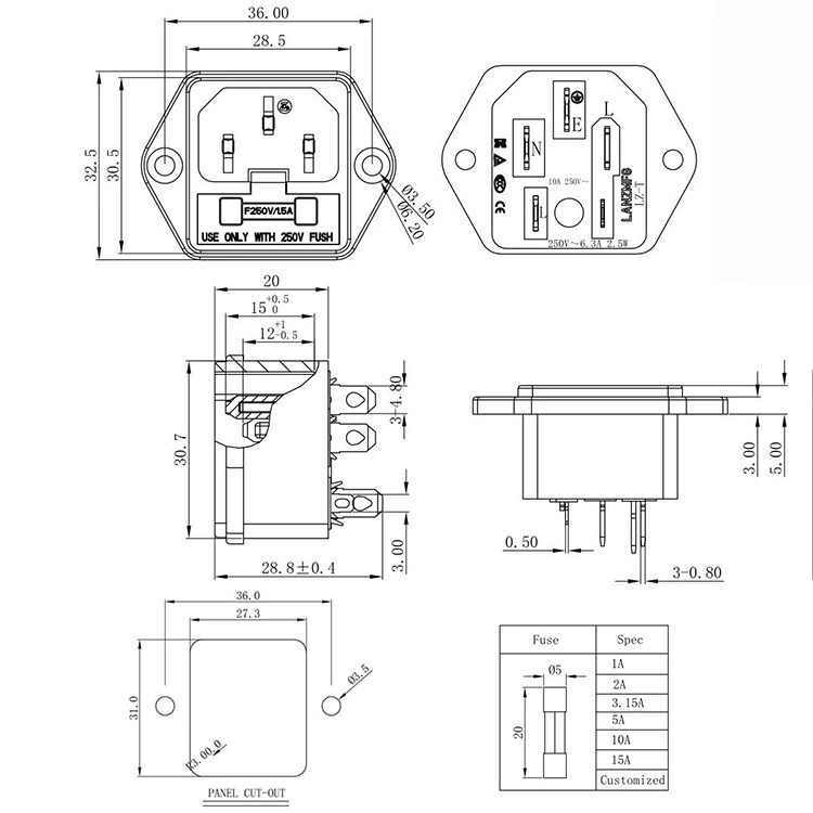 Lj 14 F1 4P Ac Power Jack Copper Socket 1