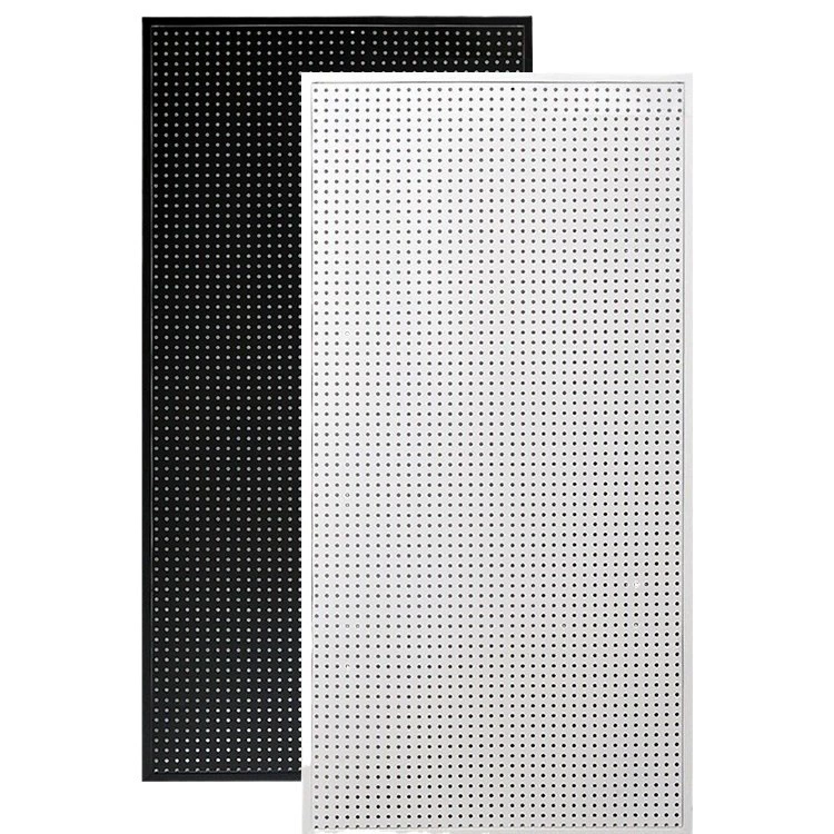 Magnetic Perforated Pegboard Wall Mount Tool Storage Rack Iron Punching Plate For Workshop Shelf