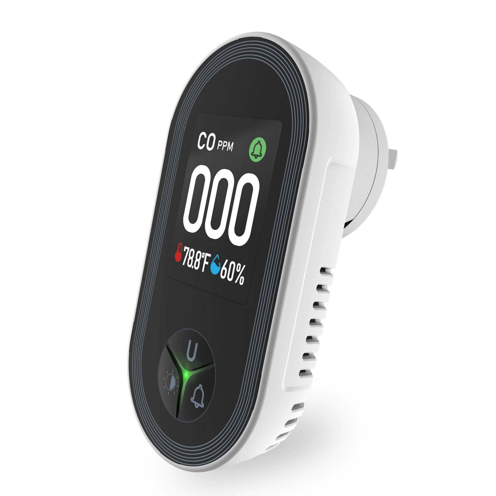Plug In 3 In 1 Co Monitor Color Screen Carbon Monoxide Temperature Humidity Combustible Gas Sensor 1
