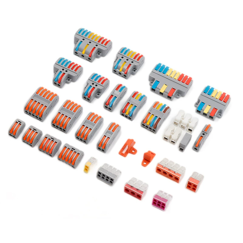 Quick Wire Connector 2 In 2 Out Universal For Solid And Stranded Wires Spring Terminal
