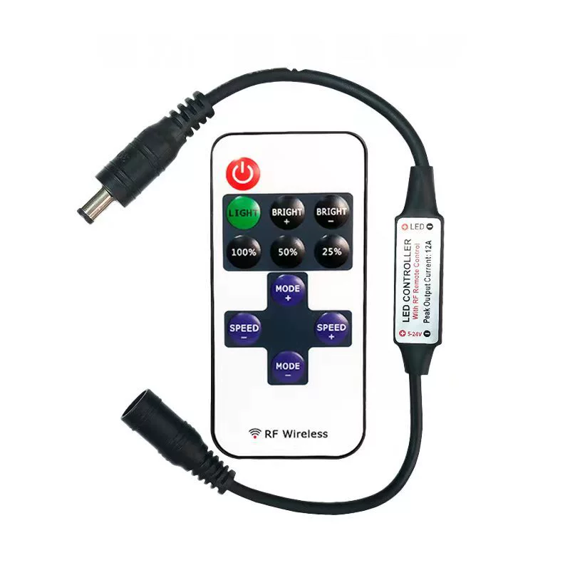 Rf 11 Key Single Color Led Controller 5 24V Dimmer For Led Strips Wireless Smart Controller 1