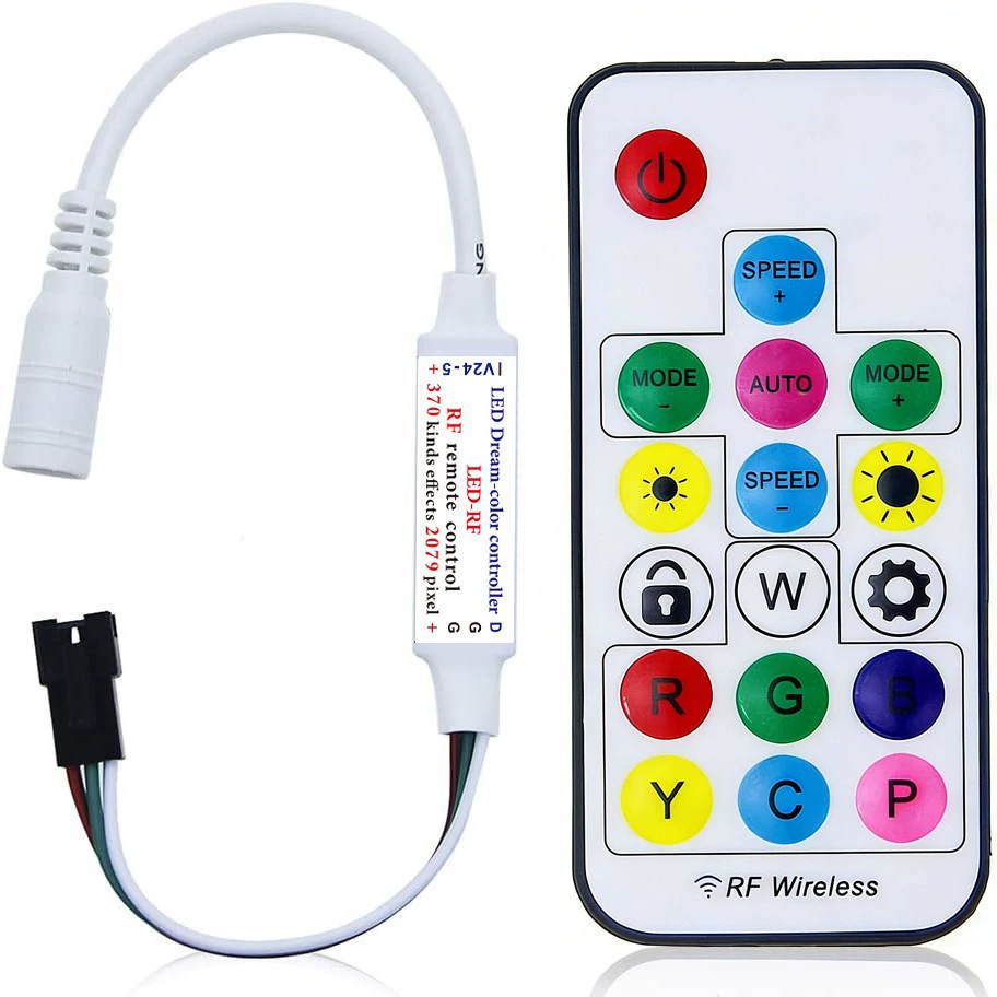 Rf 17 Key Remote Rgb Controller 5 24V Running Water Chase Led Strip Dimmer Isolated Dc Dc Controller 1