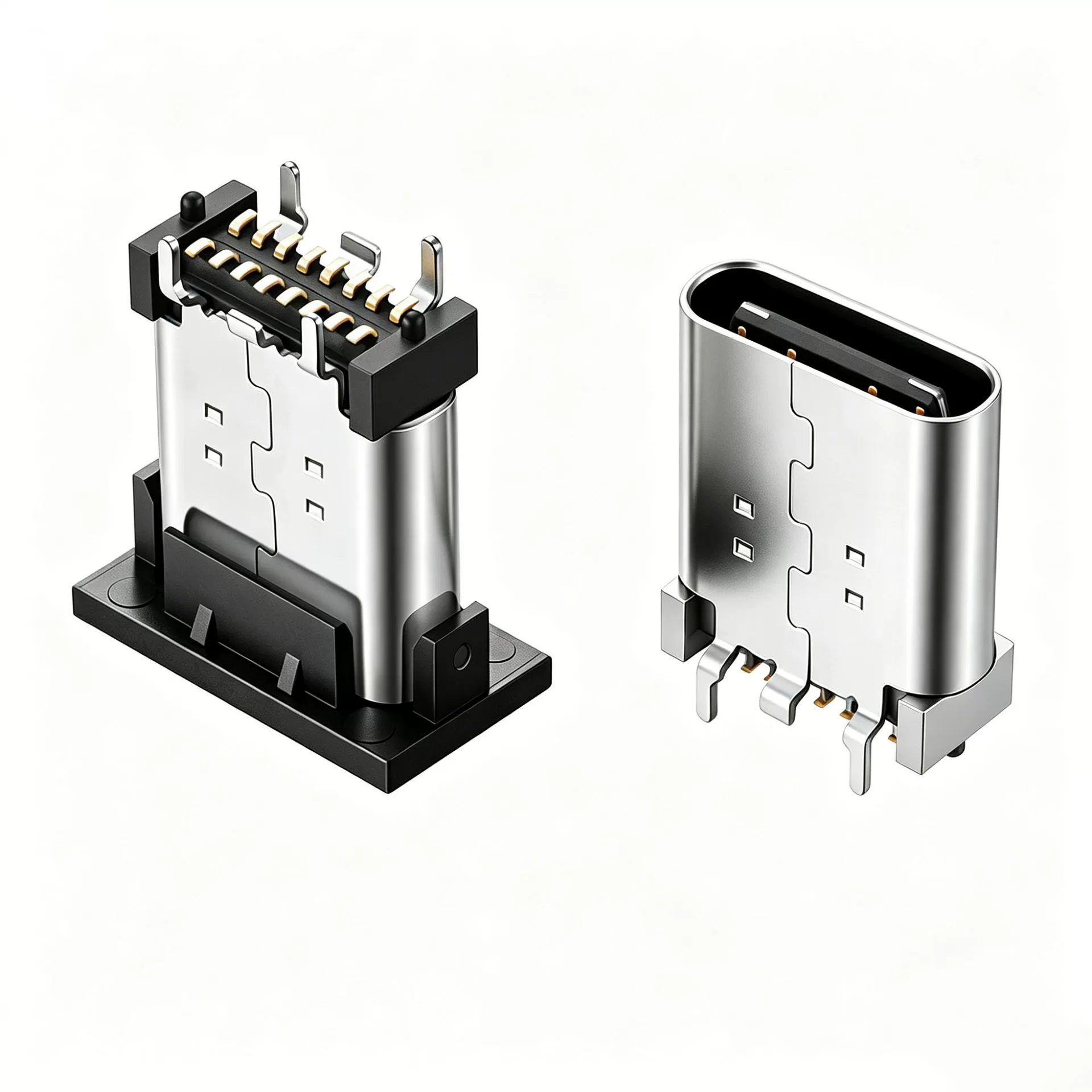 Type C 16PIN180 Degree Smd Smt Pin Type C Plug Vertical Usb Connector 1